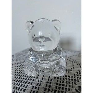 Partylite Glass Teddy Bear Votive Holder